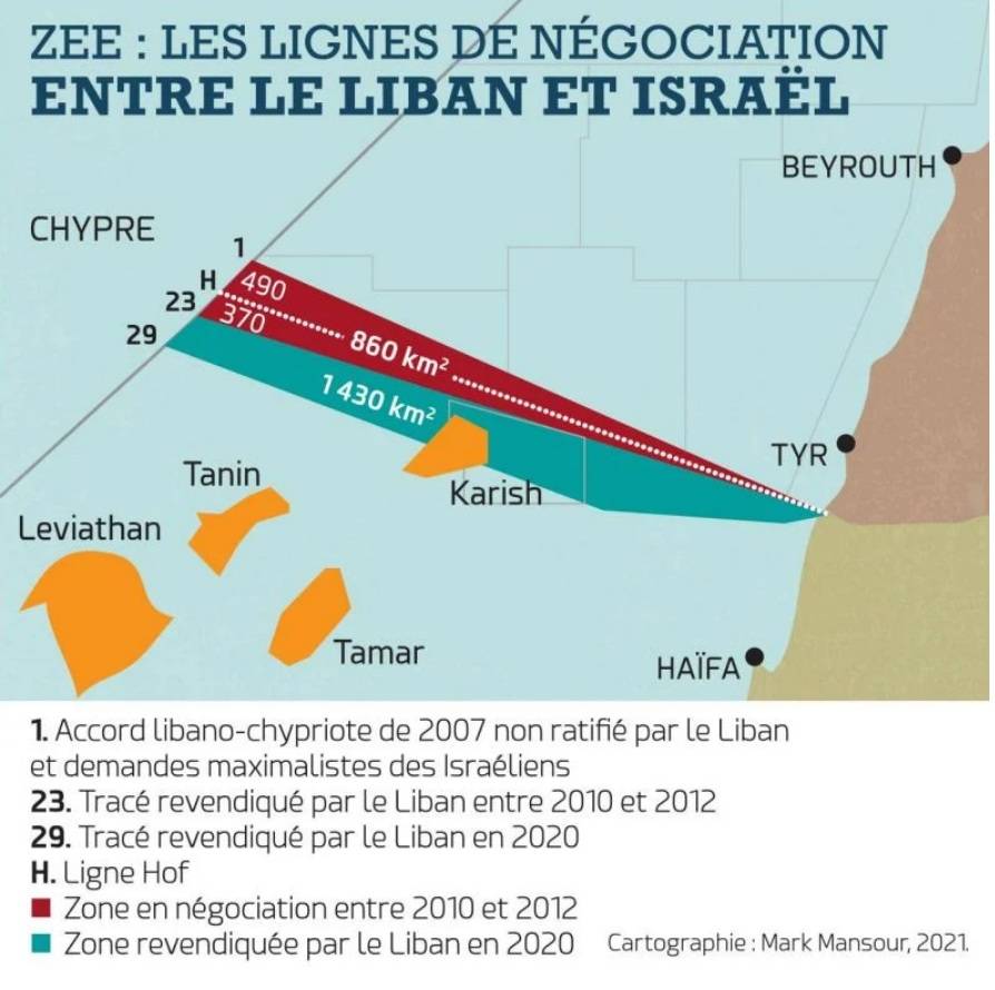 Frontière maritime entre le Liban et Israël : lecture géopolitique d’un épineux dossier Frontière maritime entre le Liban et Israël : lecture géopolitique d’un épineux dossier
