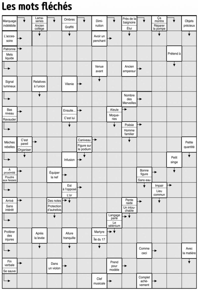 Les mots fléchés