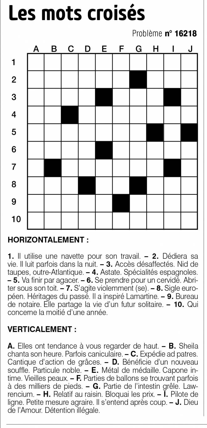 Les mots croisés