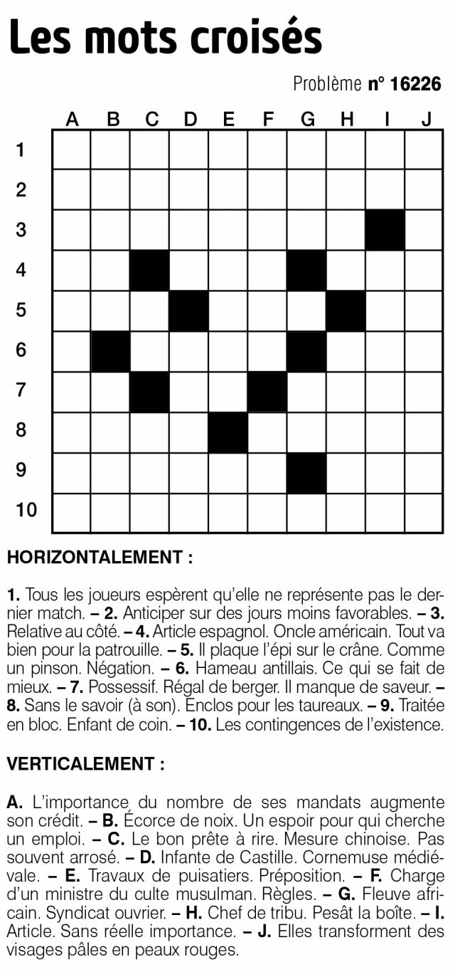 Les mots croisés