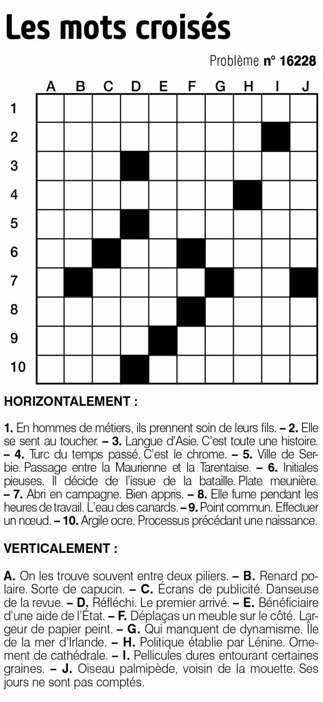 Les mots croisés