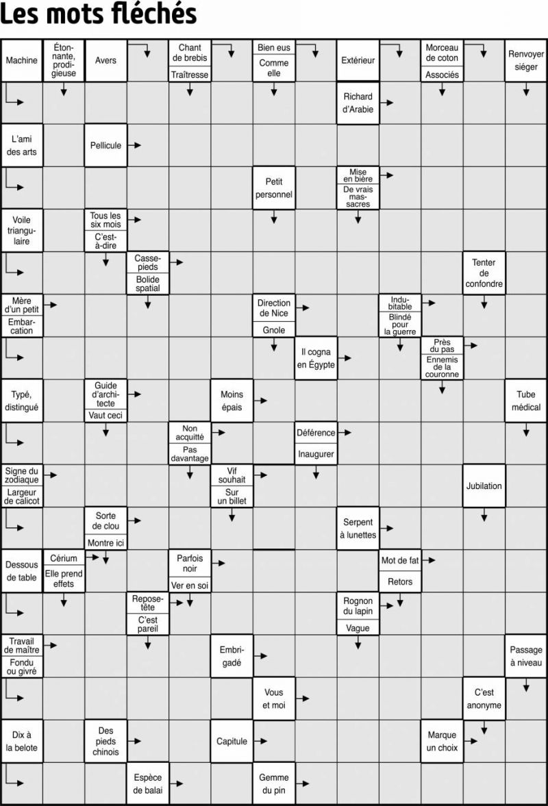 Les mots fléchés