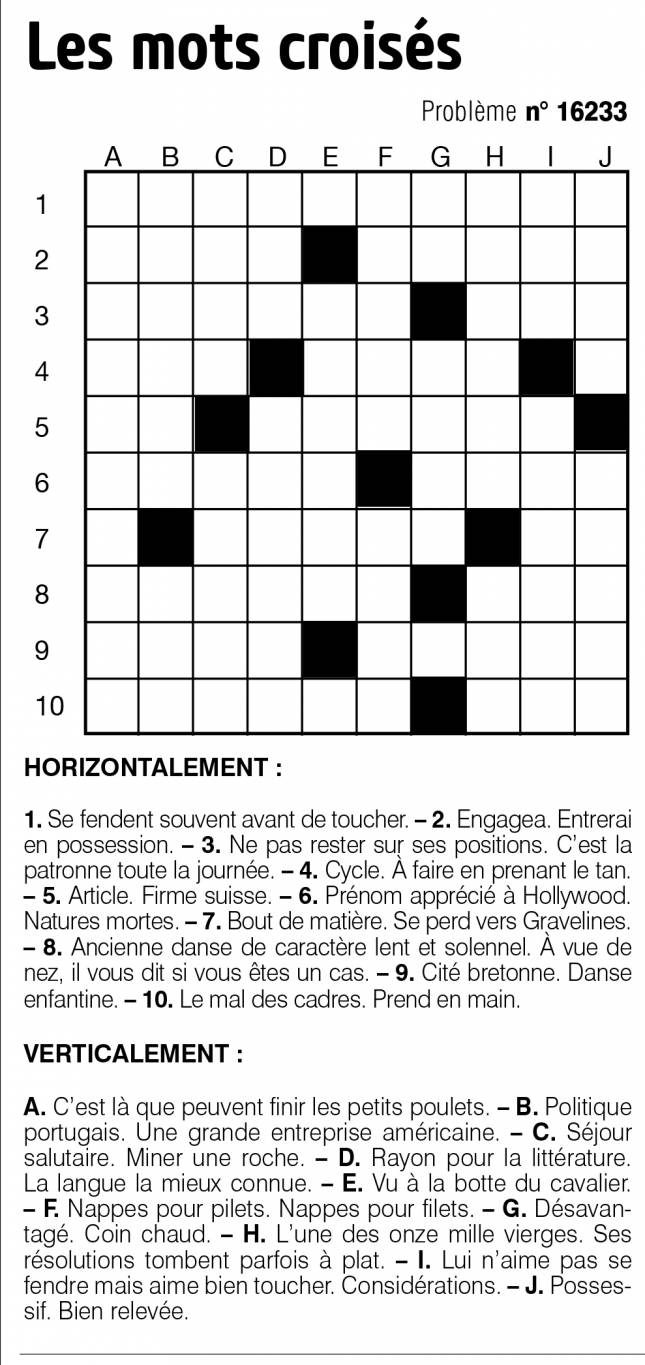 Les mots croisés