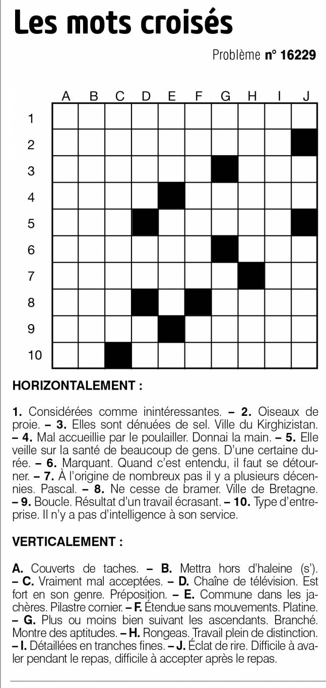 Les mots croisés
