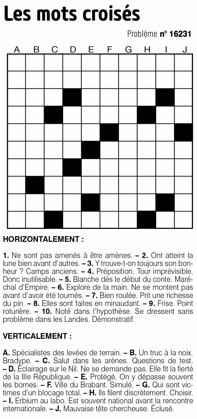 Les mots croisés