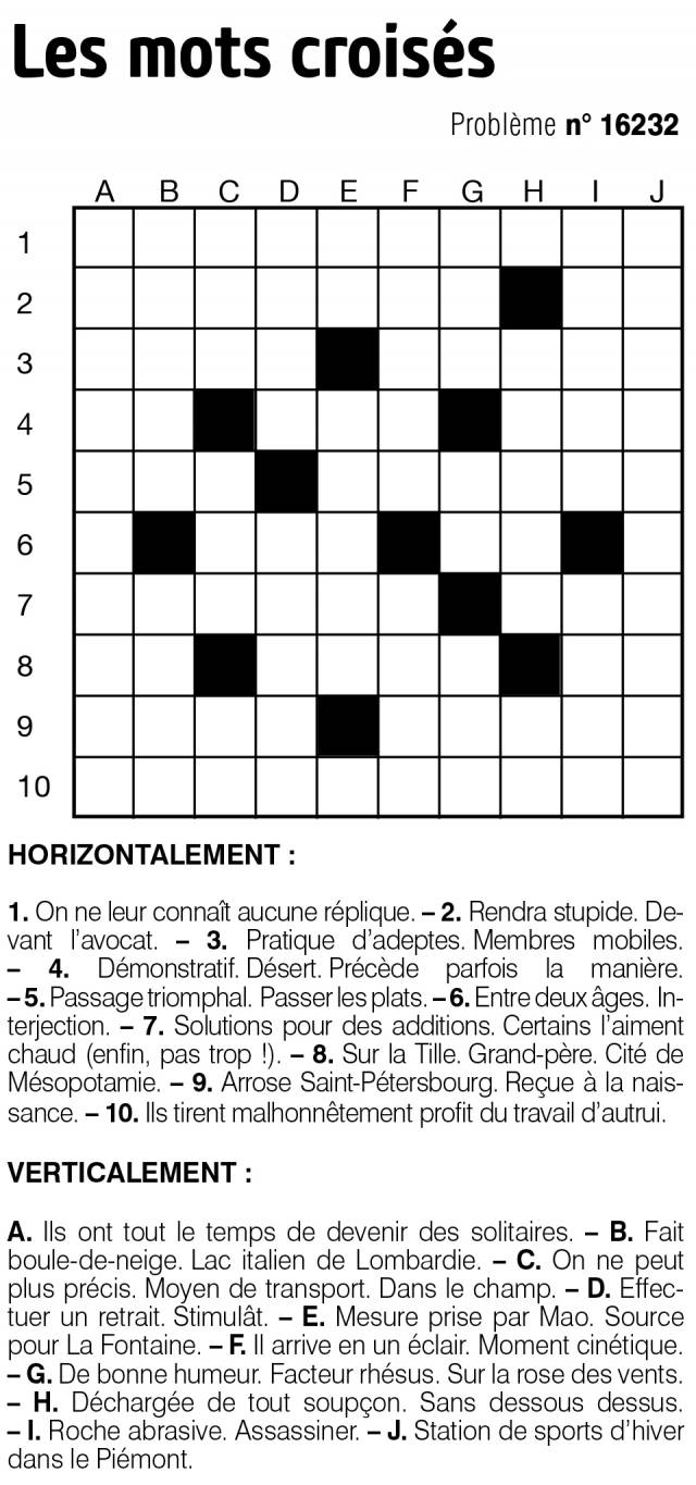 Les mots croisés