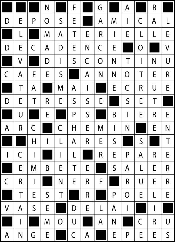 Solutions des mots fléchés du précédent numéro