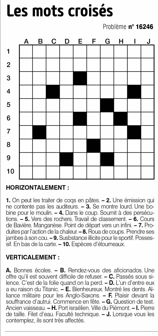 Les mots croisés