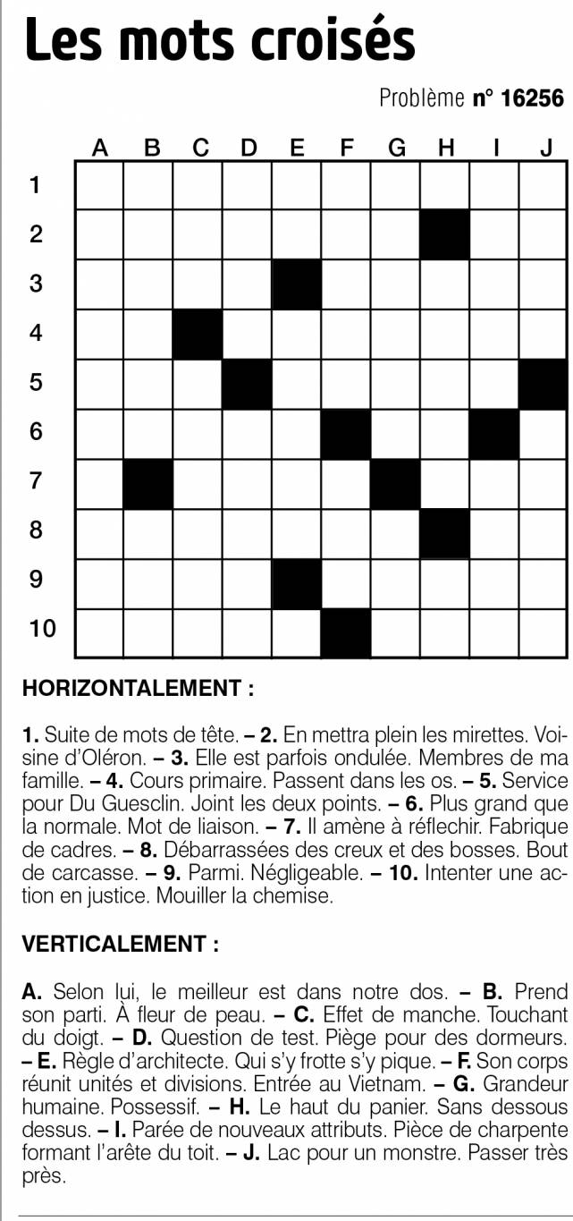 Les mots croisés