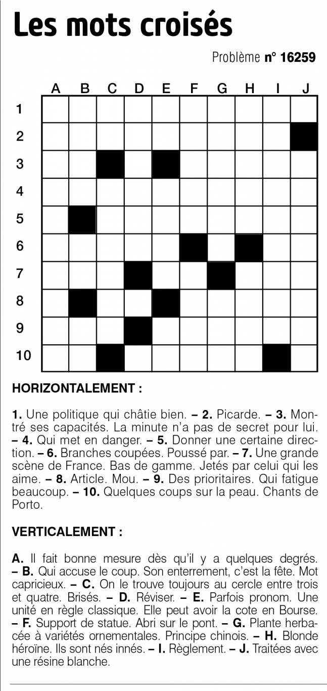 Les mots croisés