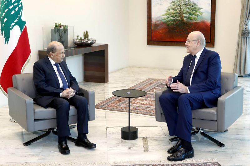 Aoun et Mikati discutent de la crise gouvernementale et de la décision de la BDL sur les dollars bancaires