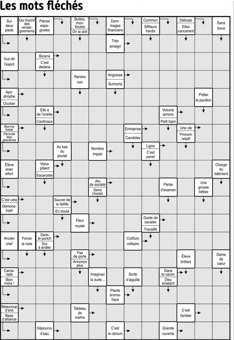Les mots fléchés