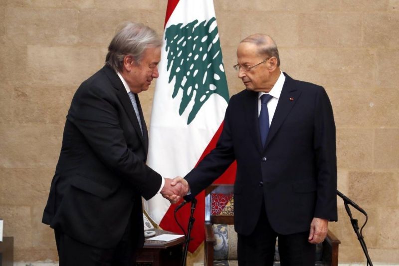 Guterres emphasizes UN solidarity with Lebanese people during meeting with Aoun