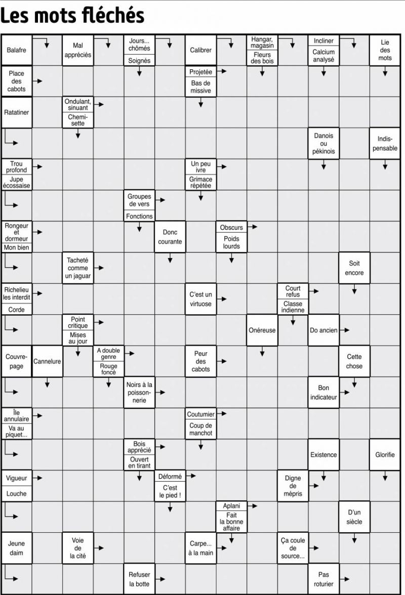 Les mots fléchés