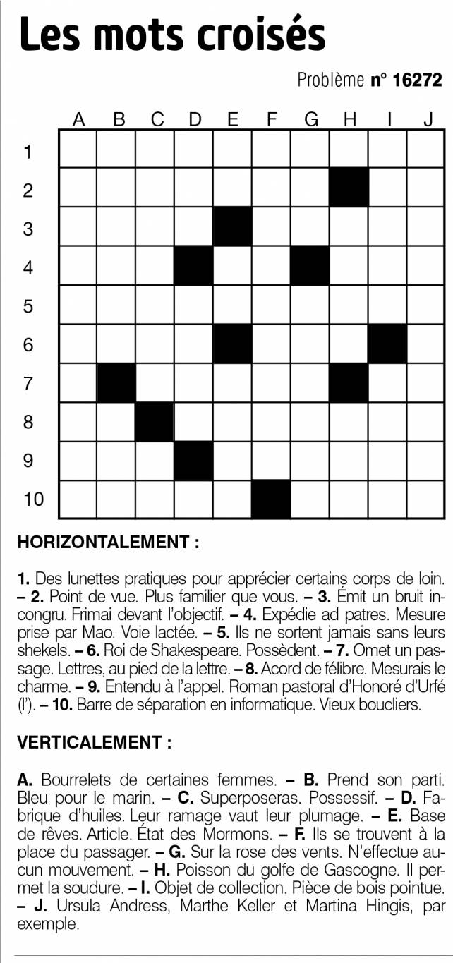 Les mots croisés