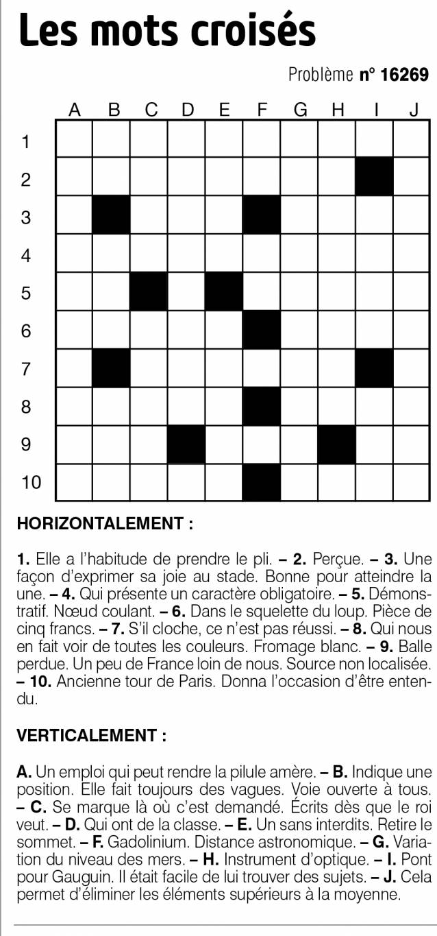 Les mots croisés