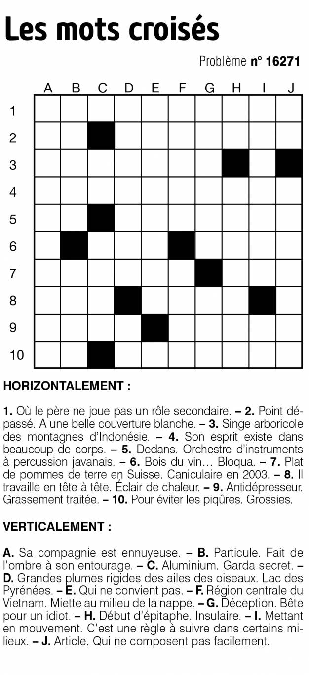 Les mots croisés