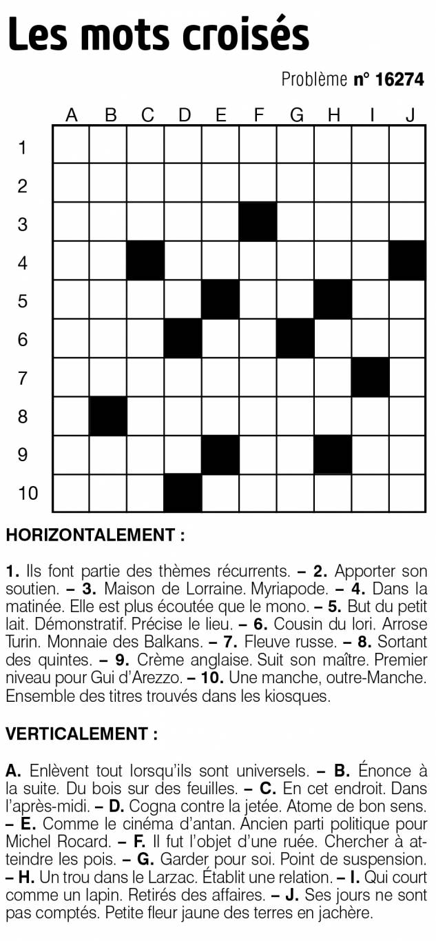 Les mots croisés