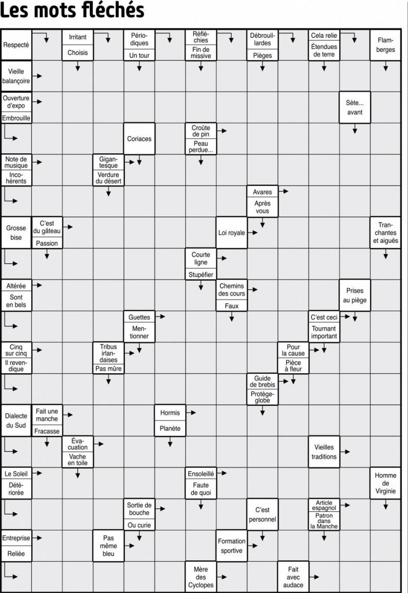 Les mots fléchés