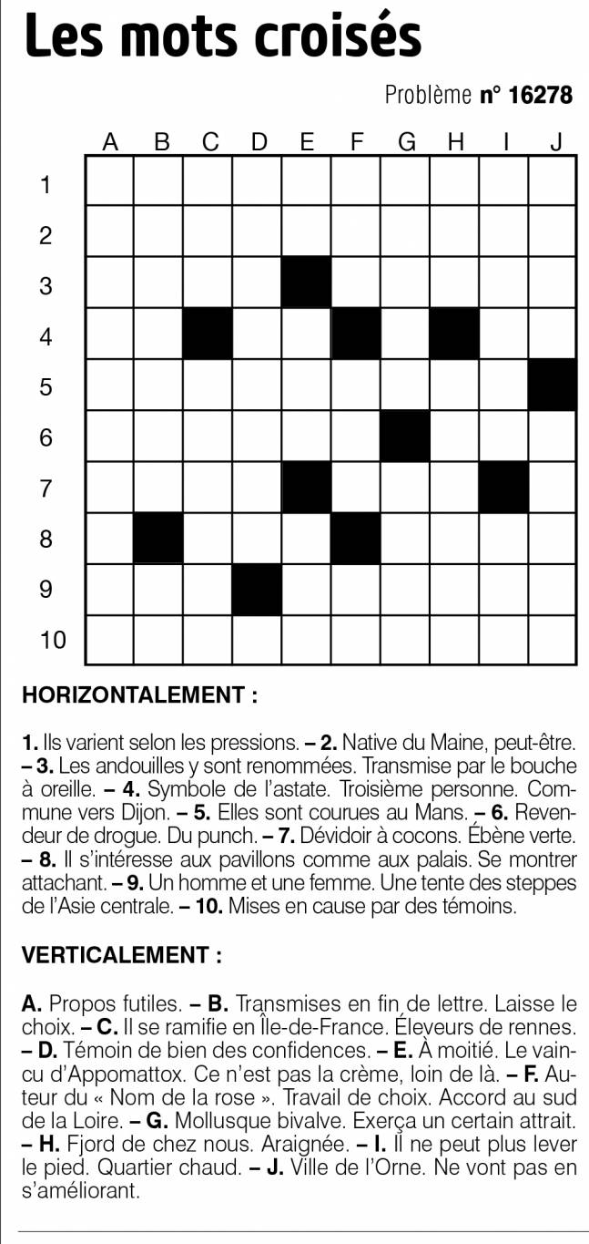 Les mots croisés