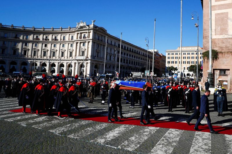 Funérailles d'Etat à Rome du président du Parlement européen