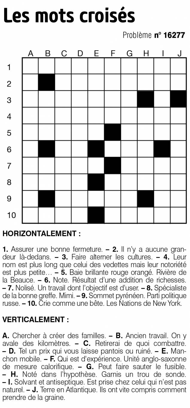 Les mots croisés