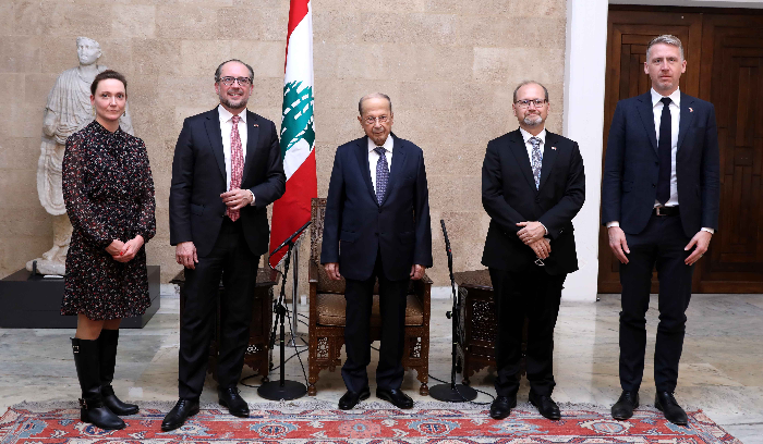 President Aoun meets with Austrian FM, requests support on repatriation of Syrian refugees