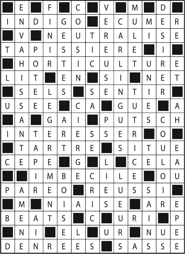 Solutions des mots fléchés du précédent numéro