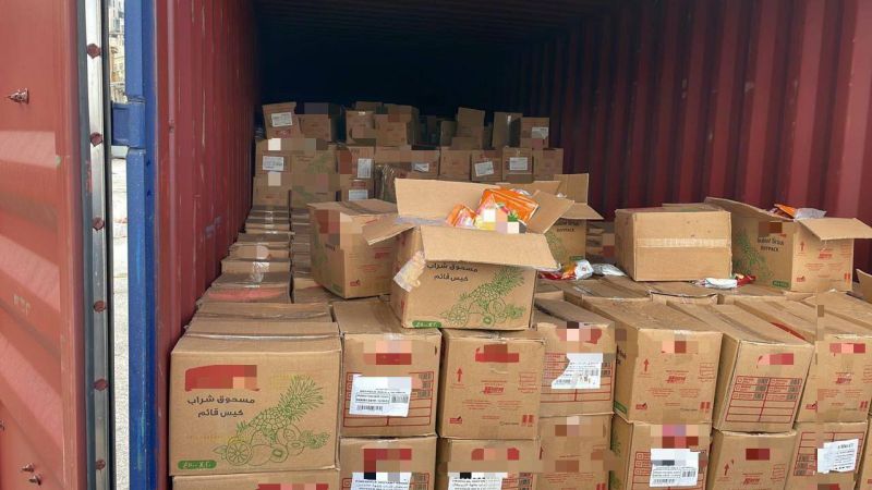 Près de 12 tonnes de drogue à destination du Soudan saisies au Liban dans des boîtes de jus en poudre