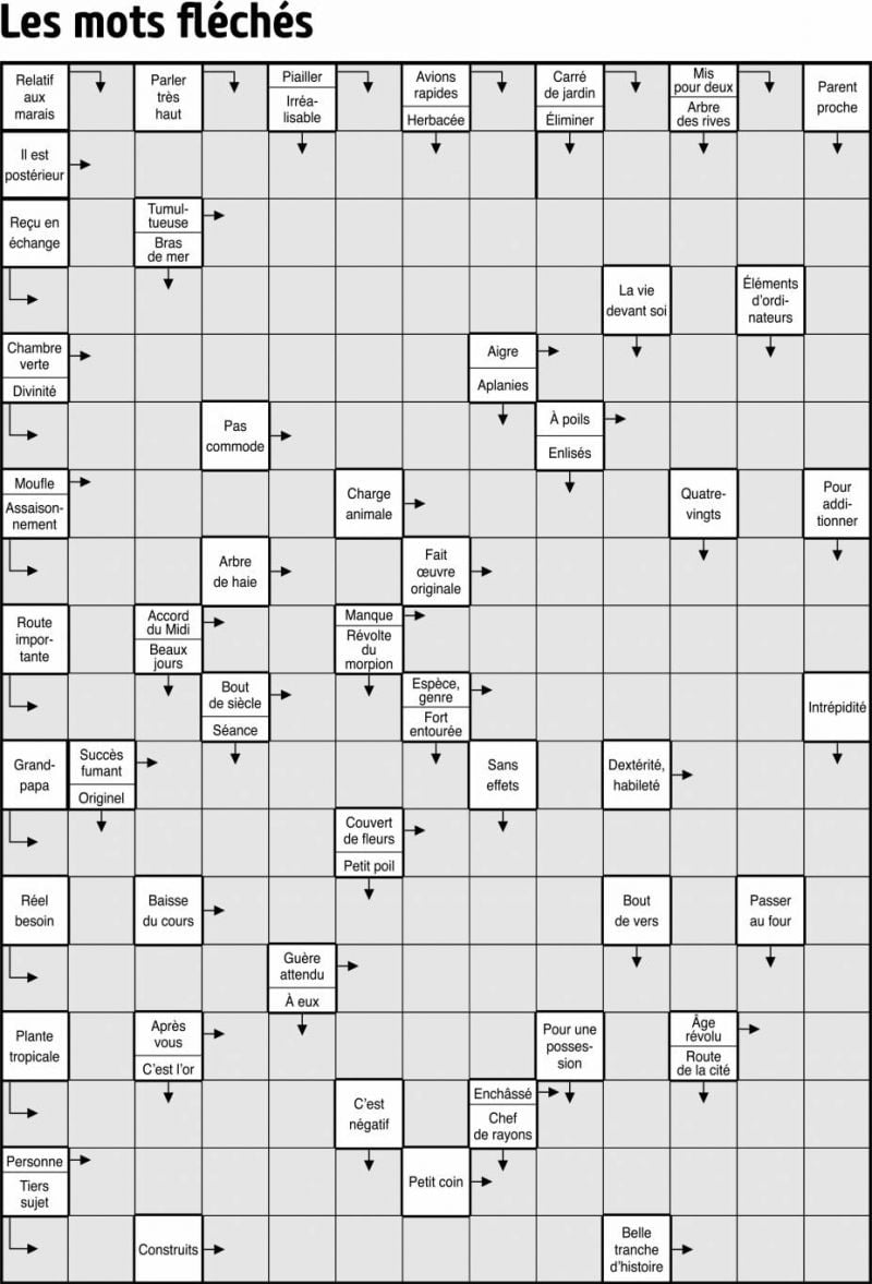 Les mots fléchés
