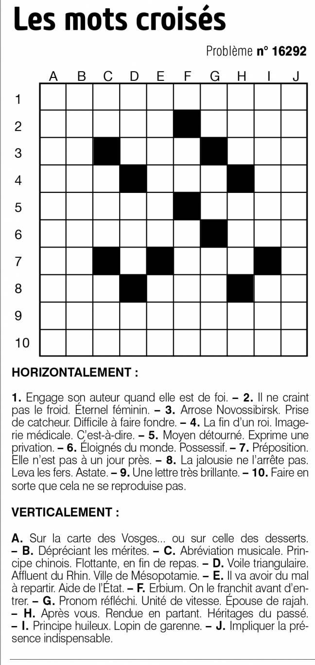 Les mots croisés