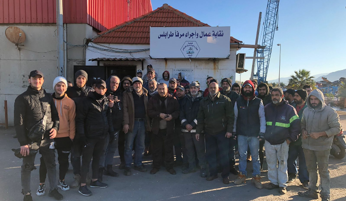 Tripoli port workers stage sit-in in sympathy with striking land transport workers