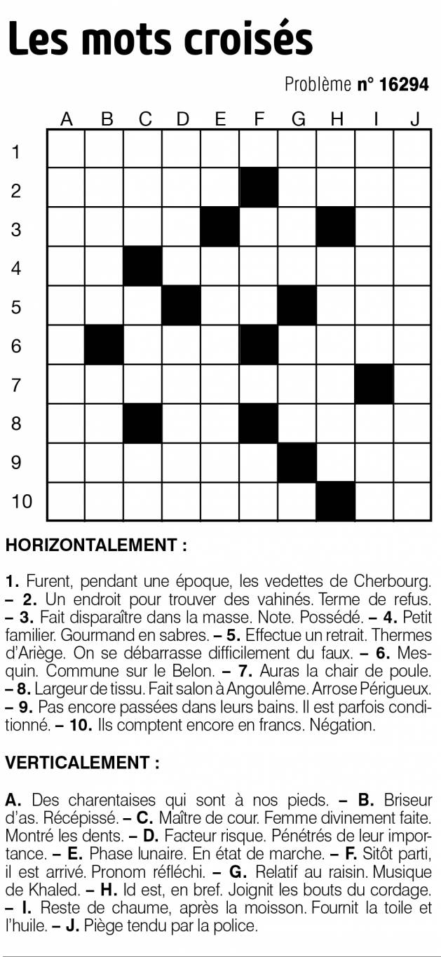 Les mots croisés
