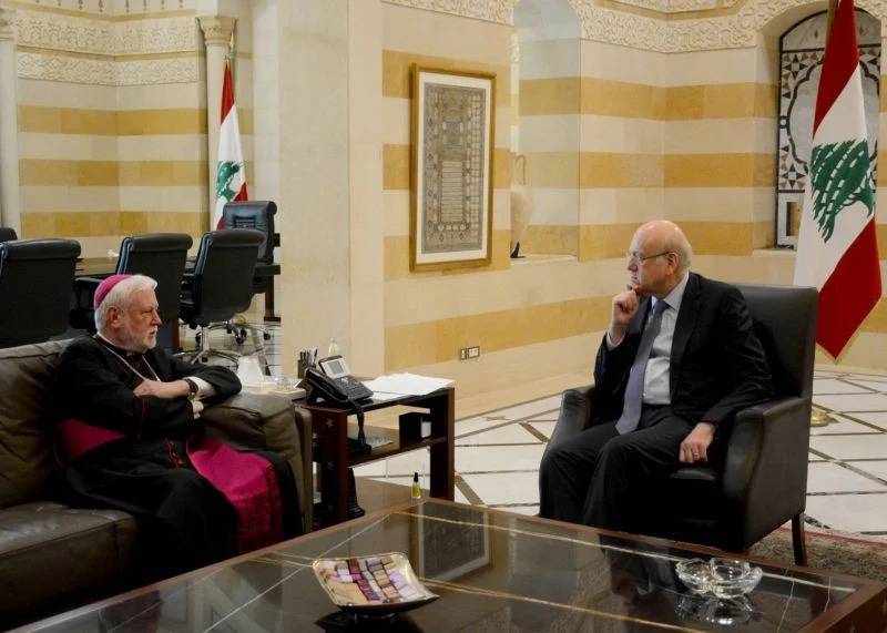 Archbishop Gallagher tells Mikati he's here to 'give strength to the Lebanese'