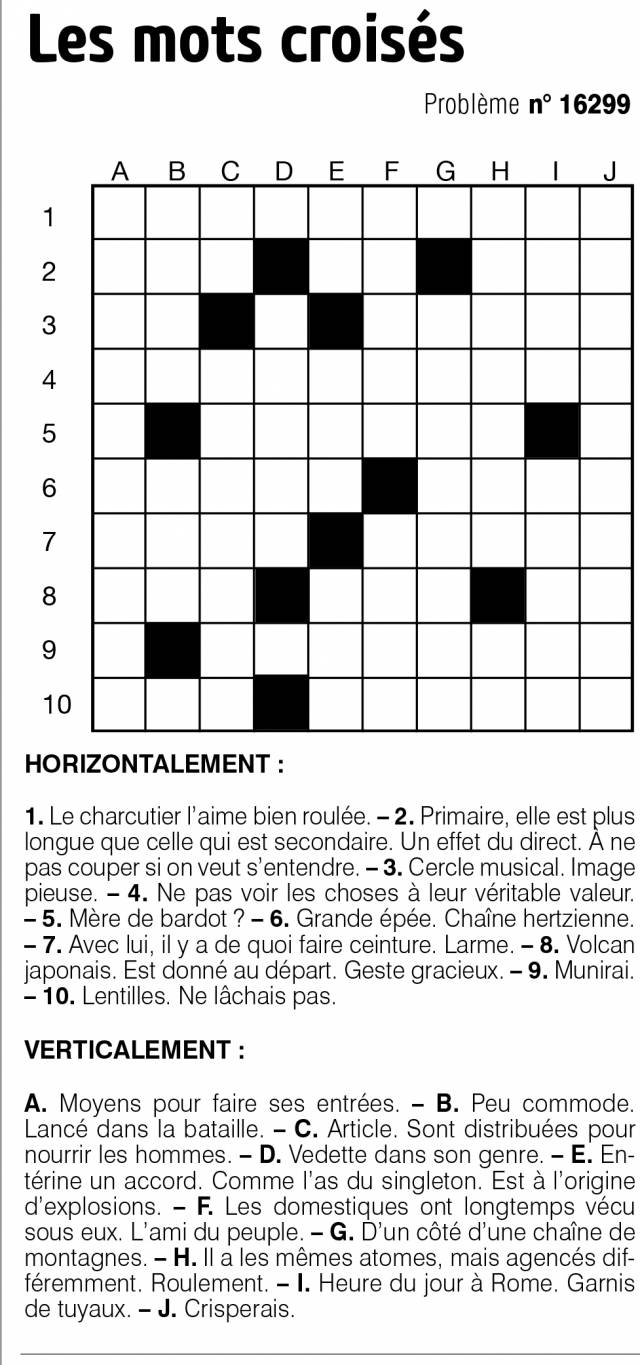 Les mots croisés