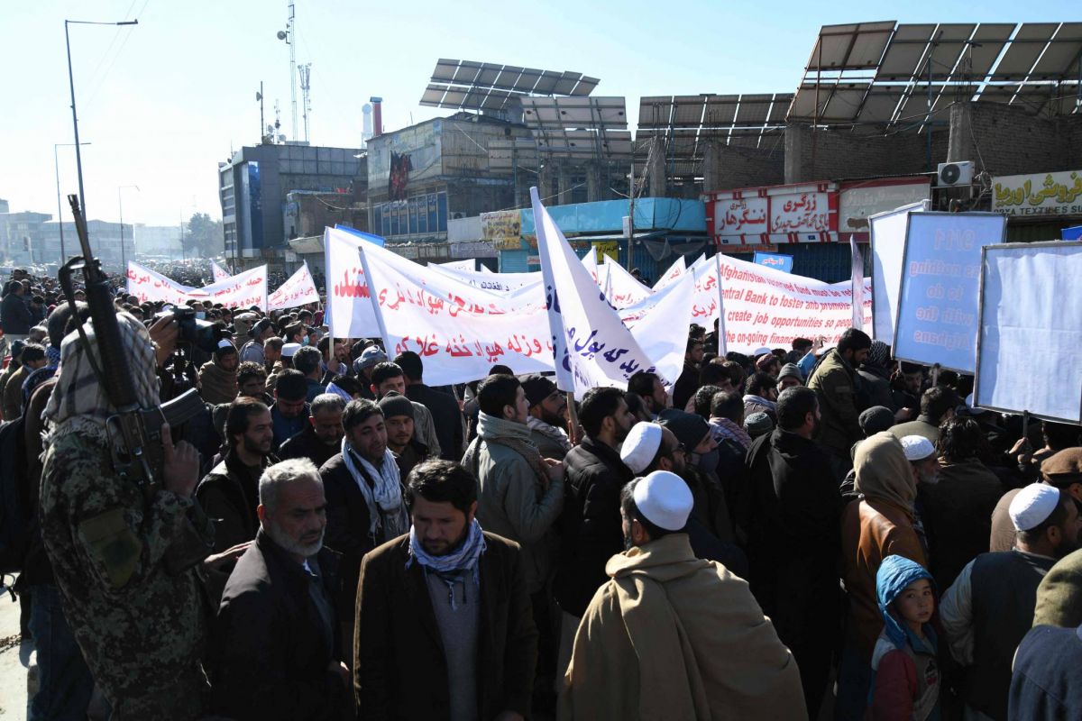 Manifestations contre la décision américaine de saisir des fonds afghans