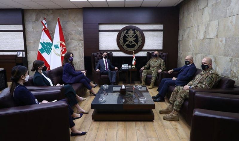 Lebanon’s army chief meets with visiting US pointman for maritime border talks