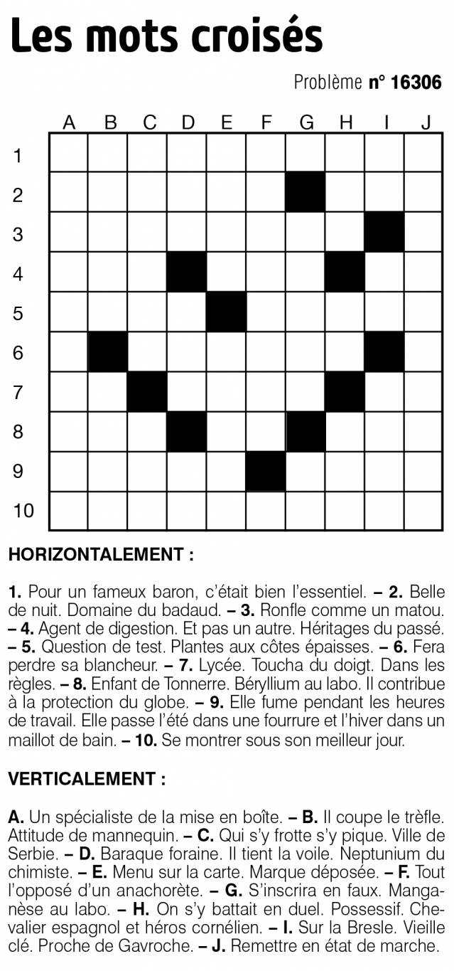 Les mots croisés