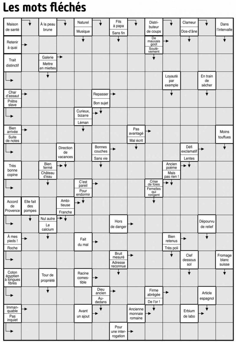 Les mots fléchés