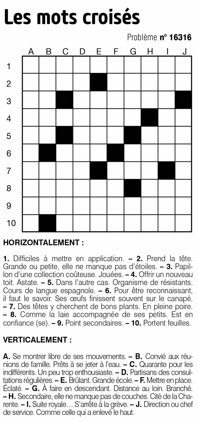 Les mots croisés
