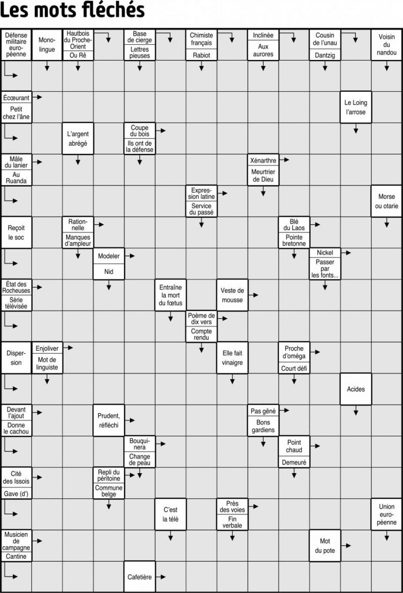 Les mots fléchés