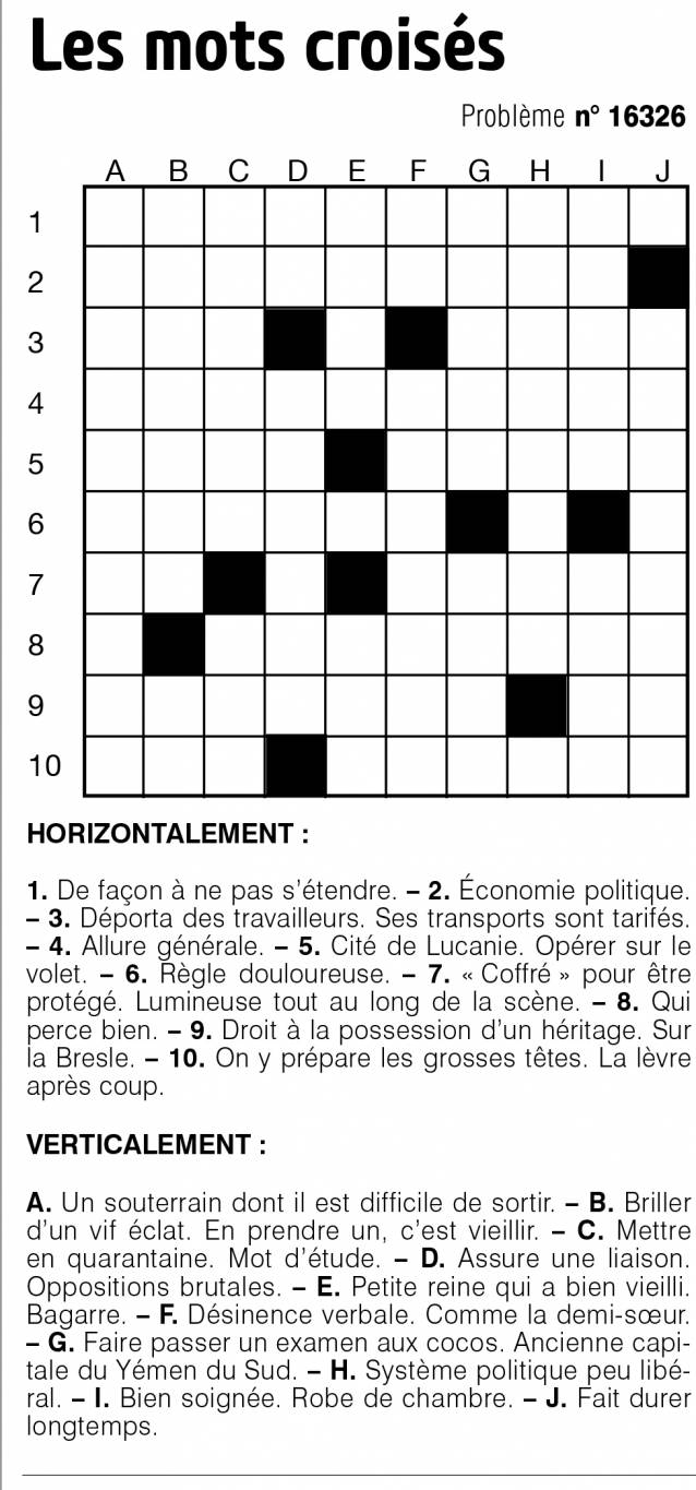 Les mots croisés