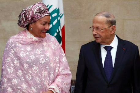 Aoun asks UN deputy secretary-general for aid