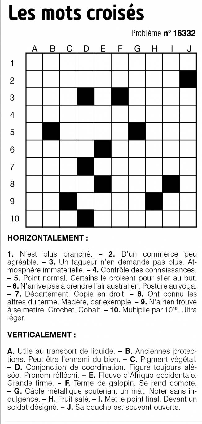 Les mots croisés