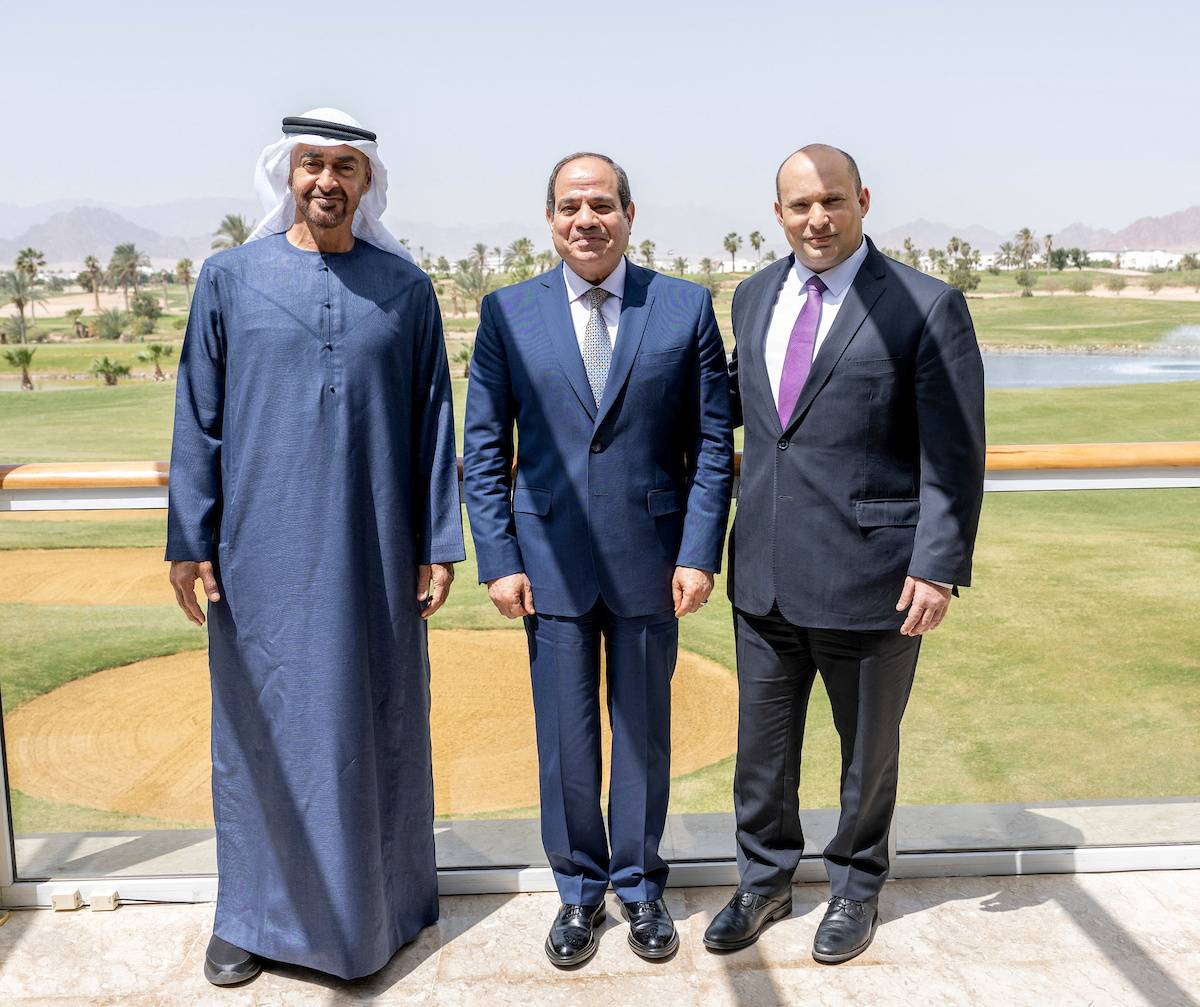 Rare sommet tripartite réunissant Sissi, Bennett et Mohammad ben Zayed Rare sommet tripartite réunissant Sissi, Bennett et Mohammad ben Zayed