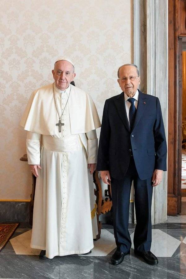 Vatican describes 'cordial' 30-minute meeting between Aoun and Pope Francis