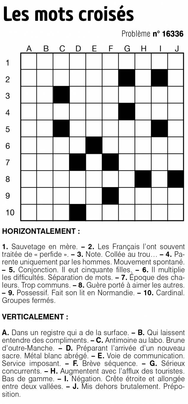 Les mots croisés