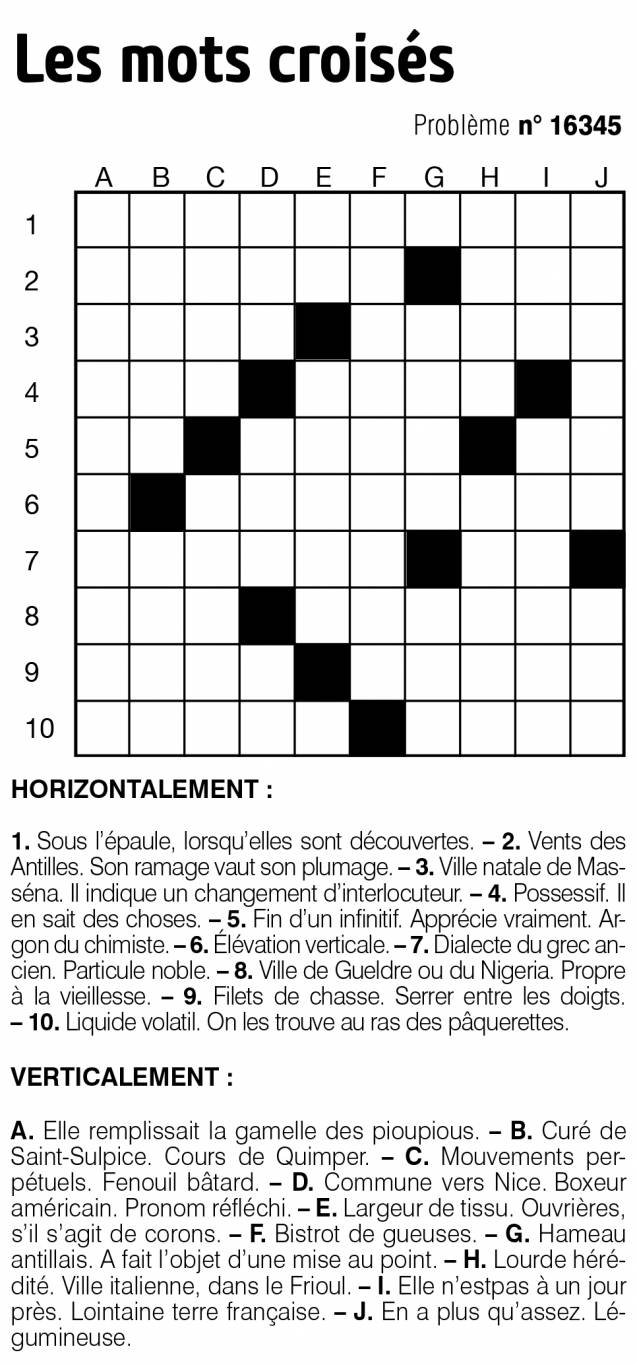 Les mots croisés