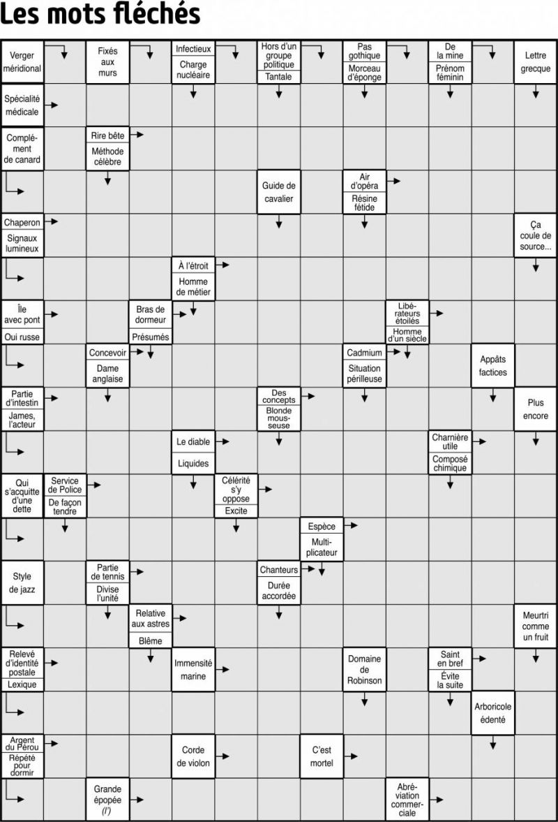 Les mots fléchés