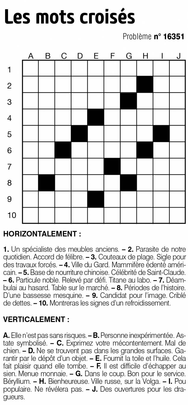Les mots croisés